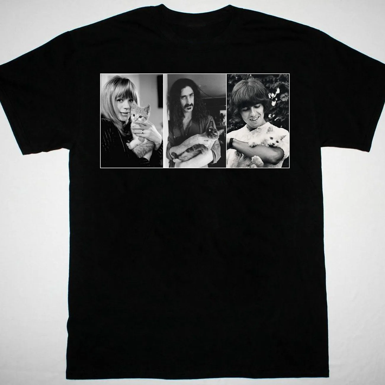 

Marianne Faithfull Frank Zappa with cat love animals T-shirt black S-5Xl 1F807