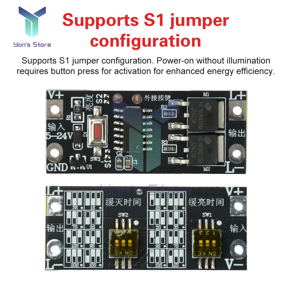 100-W-LED-Dimmermodul mit Softstart-Stopp-Speicherfunktion, breite Spannung 5–24 V für LED-Streifenlichter