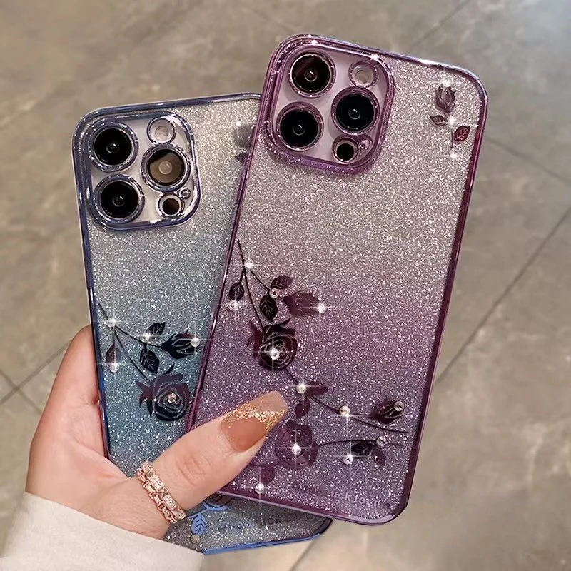For Vivo S17 Pro S17T Vivo Y78+ Y35+ Y36 4G 5G Y55S 5G Phone Case Quality Back Cover Plating Gradient Glitter Cover image 2