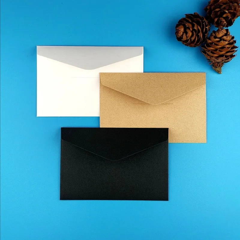 

50pcs/lot 10x7.5cm Envelope 120g Kraft Paper Greeting Card Mini Envelope for Wedding Invitation Small Business Packing Vip Card