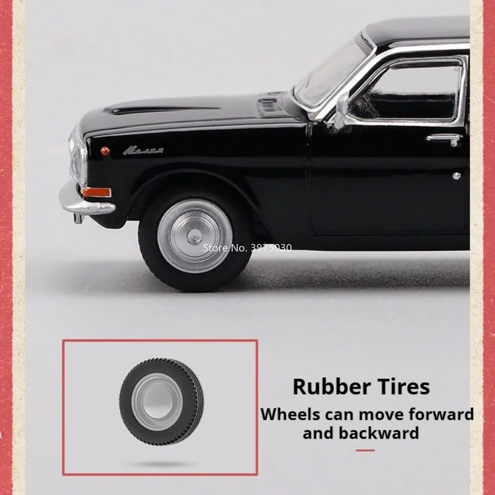 1:64 escala GAZ-24 carros modelos brinquedos rodas absorção de choque veículos em miniatura simulado modelo interior carro para crianças edutainment