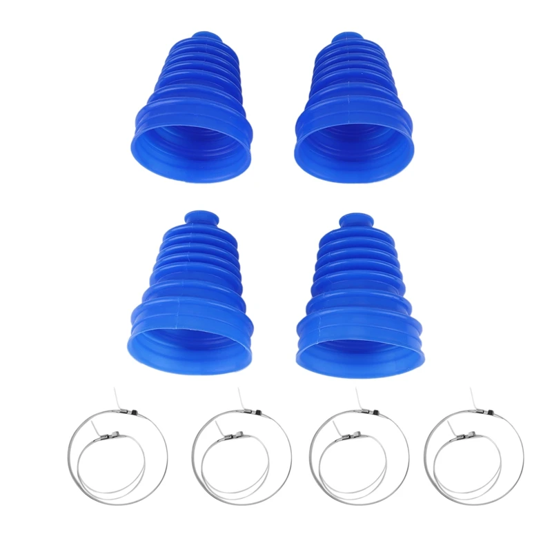 4Sets Car Silicone Constant Speed Dust Cover Universal Ball Round Clamp Track Connector Kit CV Boot Replacement