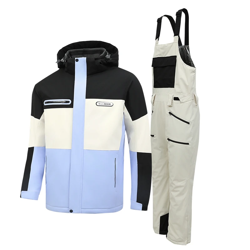 

Good Quality Men's Multi Pockets Waterproof Funstional Hooded Outdoor Ski Suit Softshell Windbreaker Ski Suit