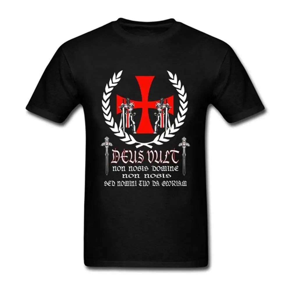 Knights Templar Crusaders Symbol Cross T-Shirt 100% Cotton O-Neck Summer Short Sleeve Casual Mens T-shirt Size S-3XL