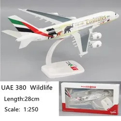 組み立てられた飛行機モデルのおもちゃ,1:250エミレーツ,380,エティハド787,フランス,イギリスのクラムスカンジナビア,ギフトコレクション