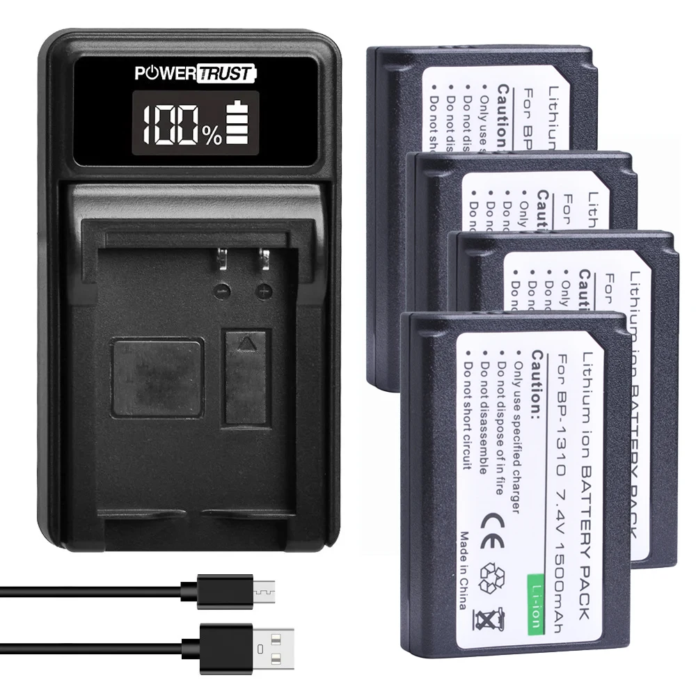 Batería de repuesto para cámaras digitales, Cargador USB delgado para Samsung BP-1310, ED-BP1310 y Samsung NX5, NX10, NX11, NX20, NX100