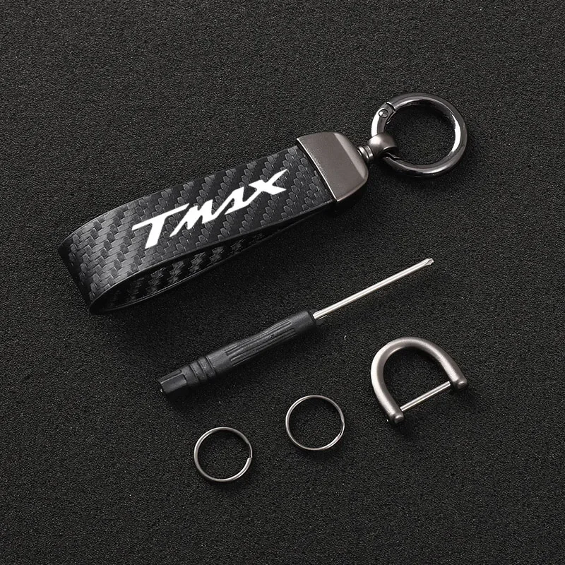 New fashion motorcycle carbon fiber leather rope Keychain key ring For Yamaha T MAX 530 2012-2015 Tmax 500 T-MAX 560 tmax560