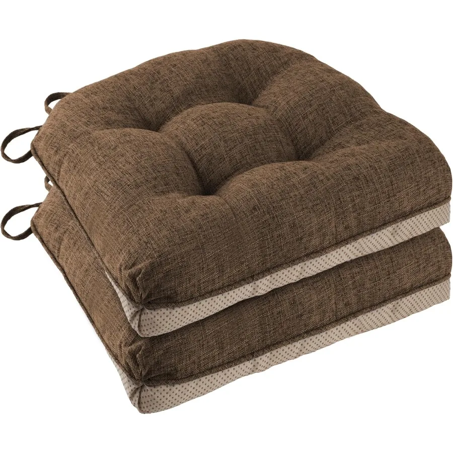 

Chair Cushions for Dining Chairs 2 Pack Non Slip Kitchen Chair Cushions 18"x18"x3" Turfted Chair Pads Comfortable and Soft Seat