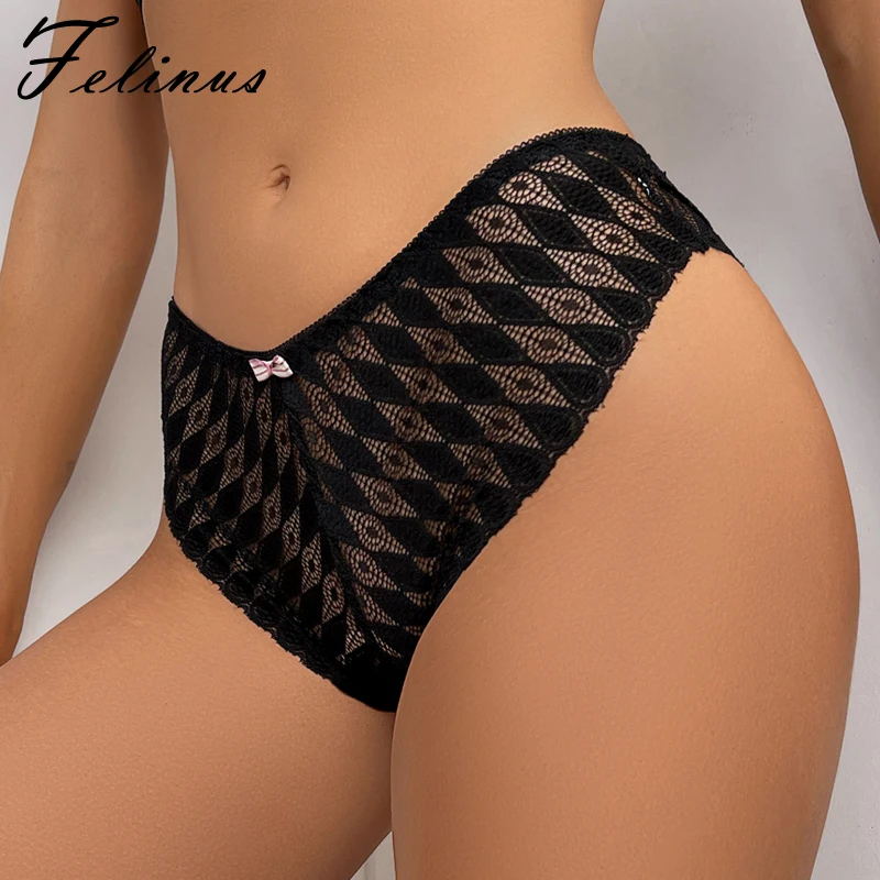 Felinus New Women Lace Panties Sexy Low-Waist Briefs Hollow Out Underpant Solid Color Underwear Comfortable Female Lingerie