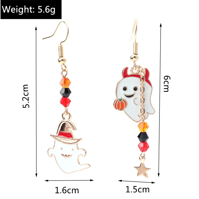 Aihua Fashion Halloween-Ohrringe, Emaille-Geister-, Skelett-, Kürbis-, Fledermaus- und Spinnen-Ohrringe für Damen, Halloween-Nacht-Party-Schmuck, Geschenke – Detail 7