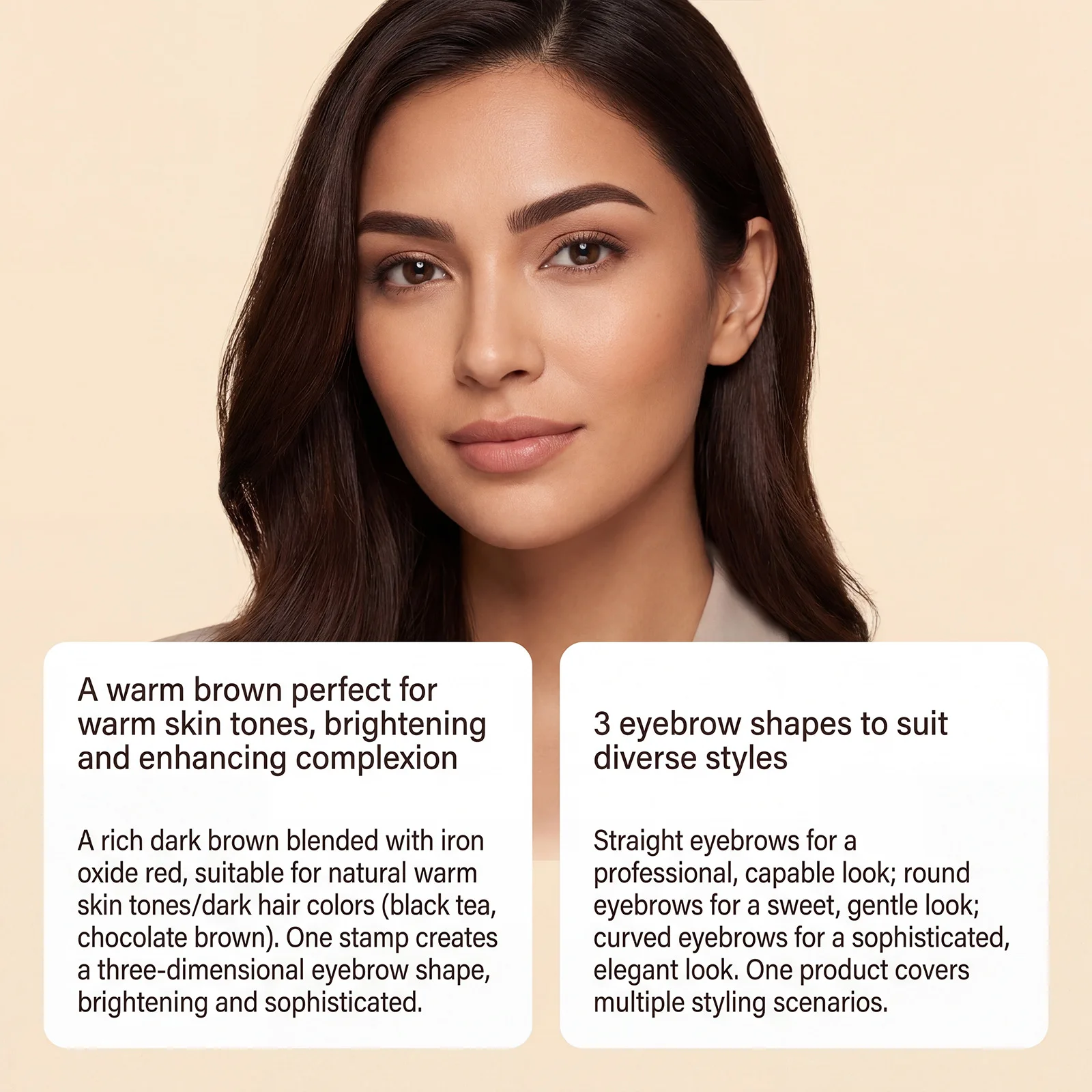 Waterproof Eyebrow Stamp Powder Kit, Long Lasting, Natural 3D Brow, Beginner Friendly, Portable Daily Brow Makeup