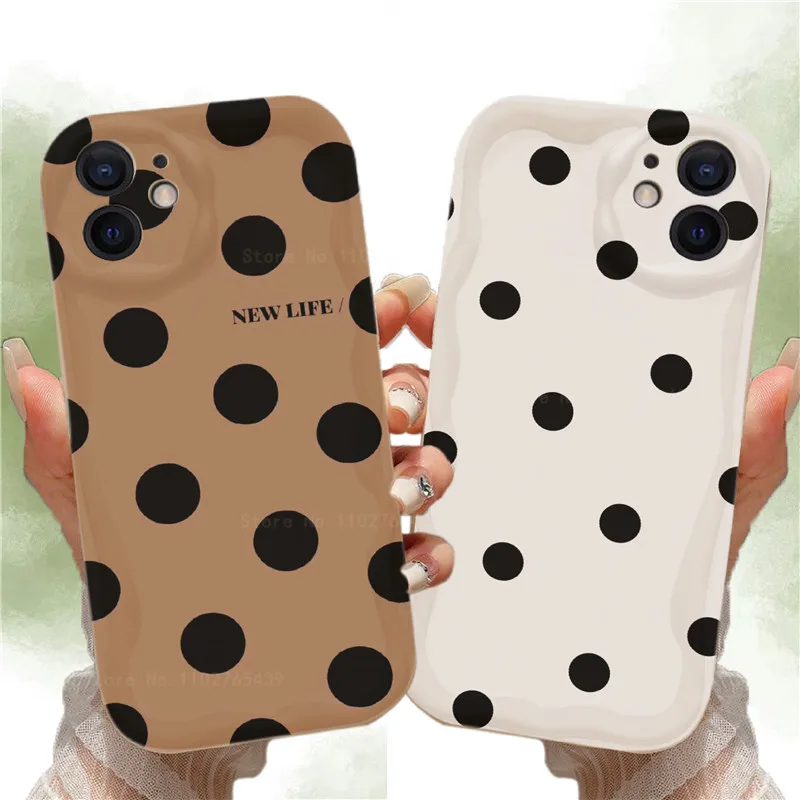 Polka Dot Love 3D Wavy Soft TPU Case For Huawei Mate 60 Pro 50 40 30 P60 Art P50 P40 Lite P30 Nova 9 SE 10 11 Honor 80 90 Cover