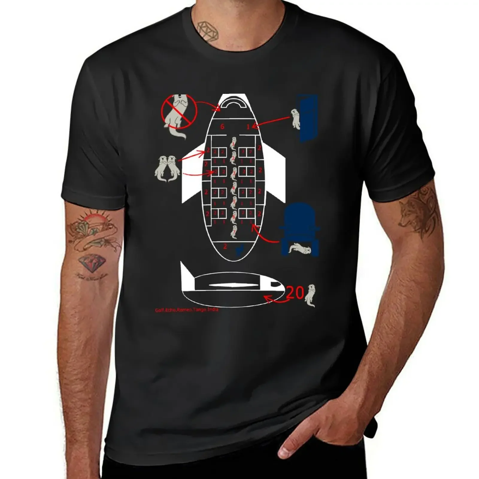 

Otters on a plane T-Shirt cotton graphic tees essential t shirt summer top fruit of the loom mens t shirts