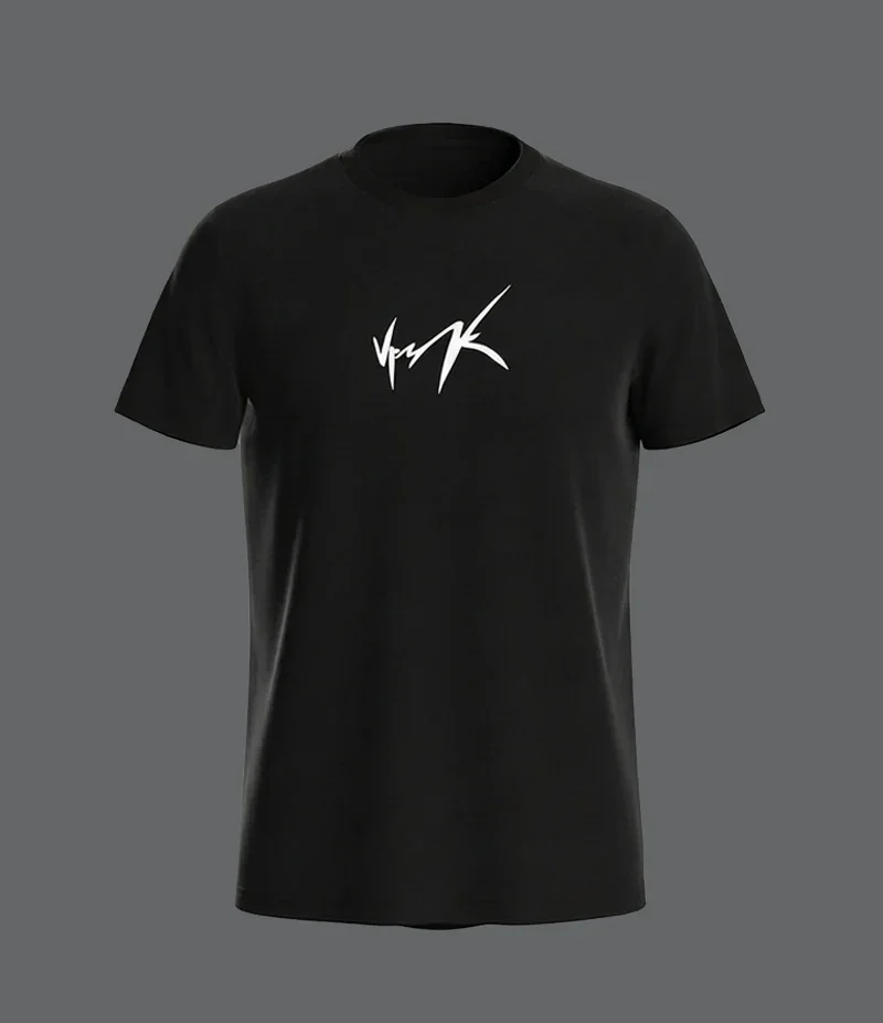 New Arrival Men Black T-Shirt Colorful Graffiti VRK Back Print Streetwear Crew Neck Short Sleeve Tee