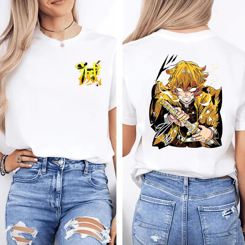 

Funny Anime Agatsuma Zenitsu Print T-shirt Women Men Summer Casual Short Sleeve Shirt Fashion Loose Tops