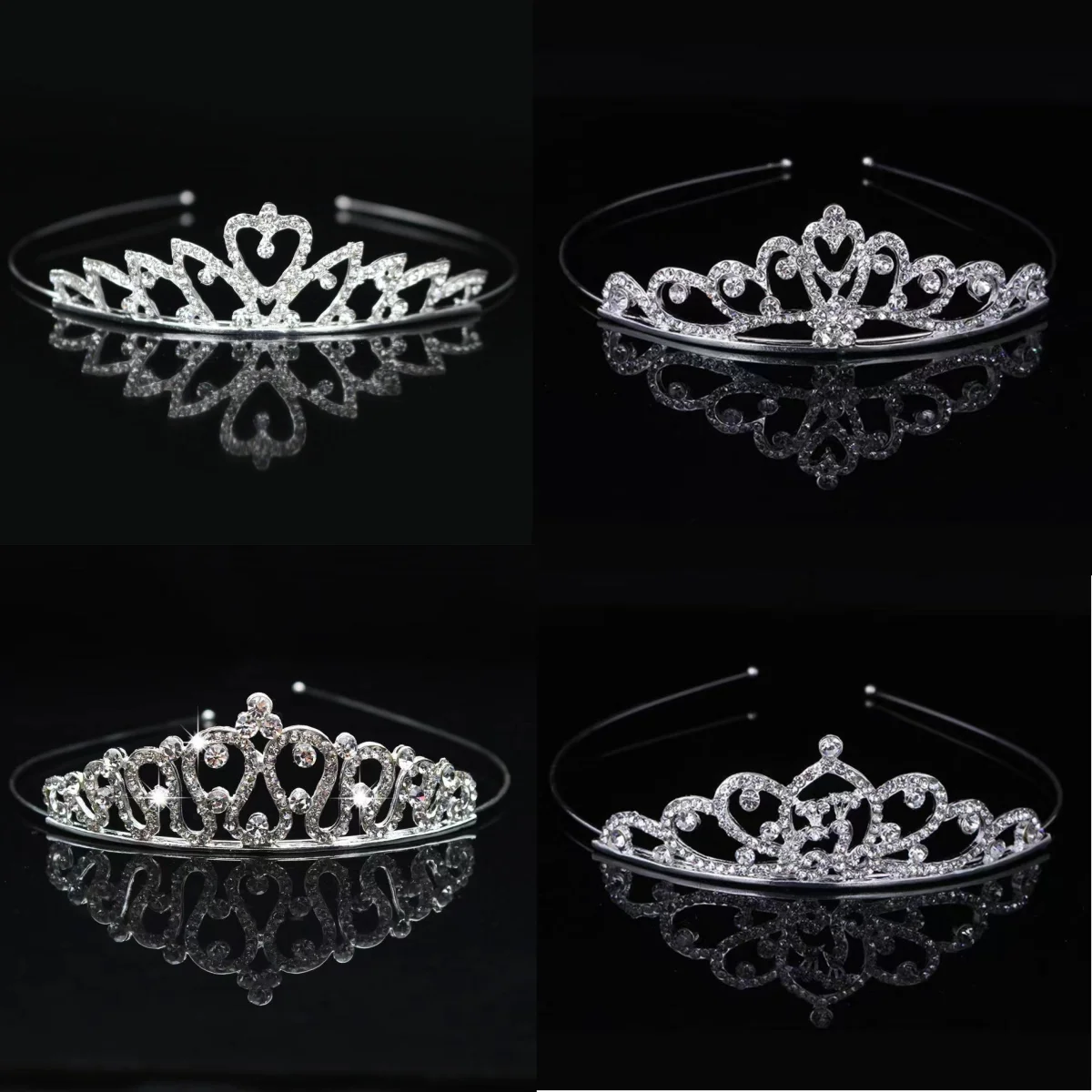 Exquisite Princess Crystal Tiara Crown Headband Children Girls Love Bride Prom Wedding Party Accessories Jewelry Gifts New 2024