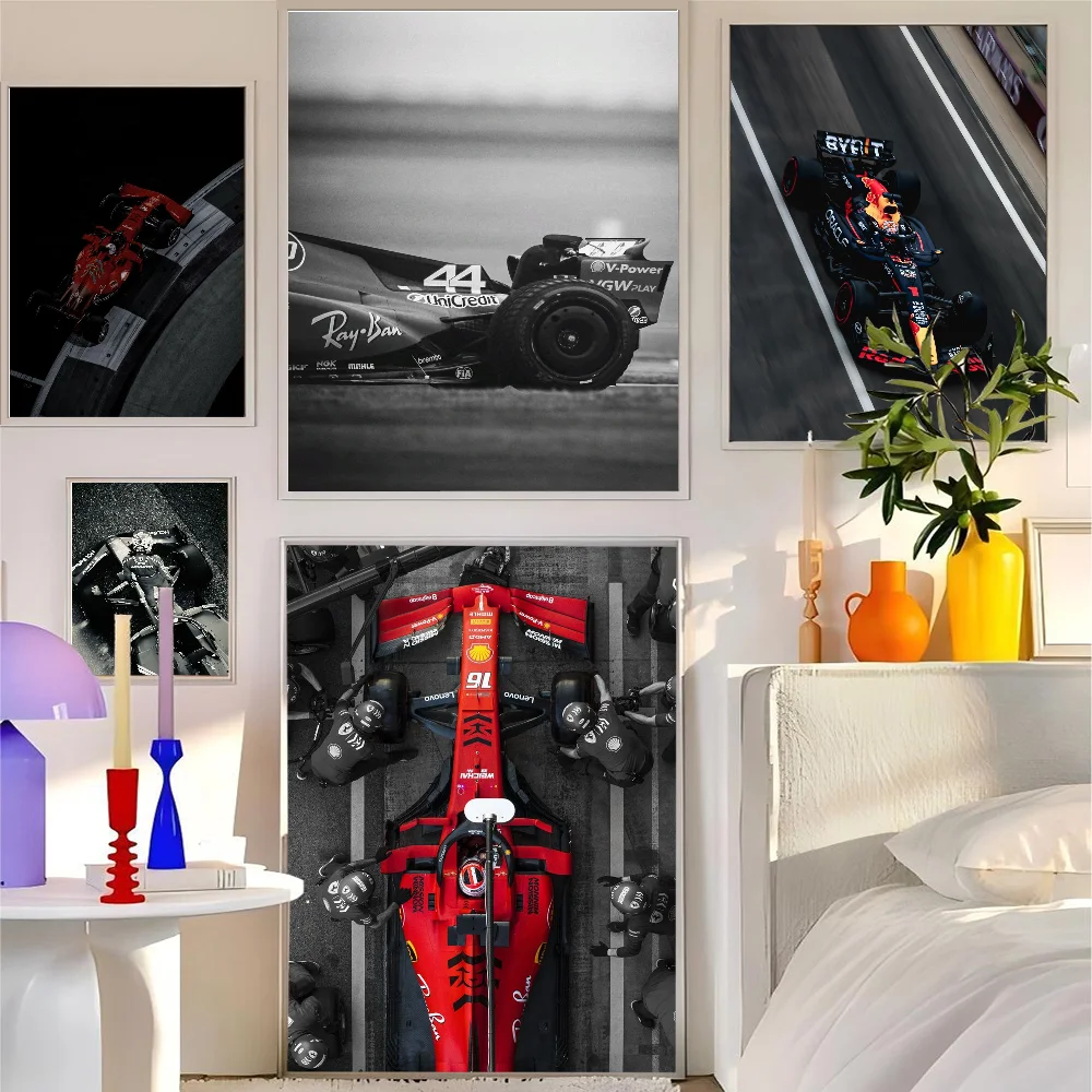 Гоночный-автомобиль-Спортивный-автомобиль-Формула-Гонки-f1-Плакат-hd-Плакаты-Домашняя-комната-Бар-Кафе-Декор-Художественная-настенная-живопись-Картина