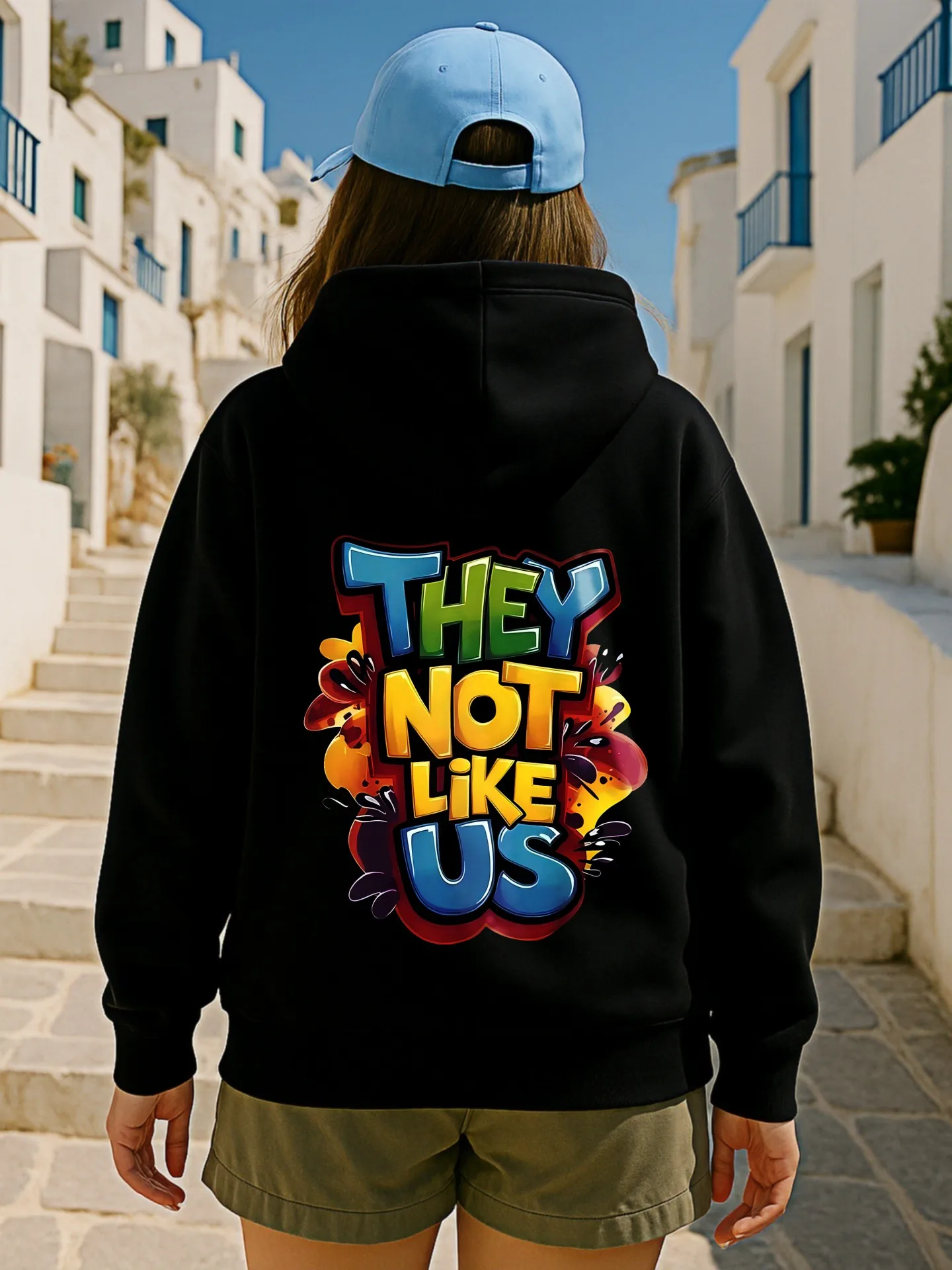 هوديي نسائي برسومات جرافيك، طباعة حروف، نمط ملابس الشارع، قماش ناعم، ملابس يومية غير رسمية، للشباب