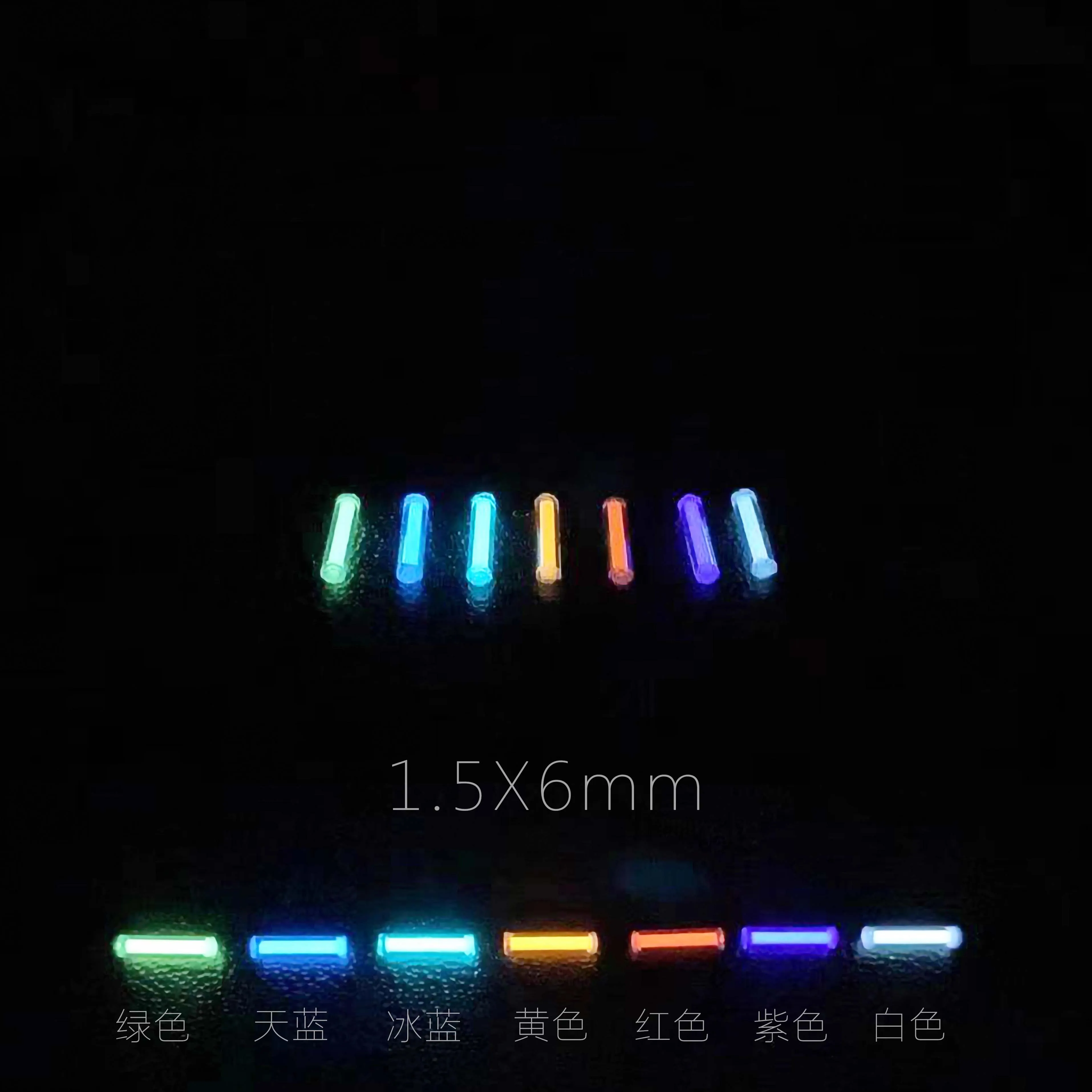 Pacote 1.5×6 mm Tubo de Vidro Que Brilha no Escuro Tubo Luminoso de Vidro Ponta do Dedo Giroscópio Edc Vara Brilhante Luz de Sinal ao ar Livre 6