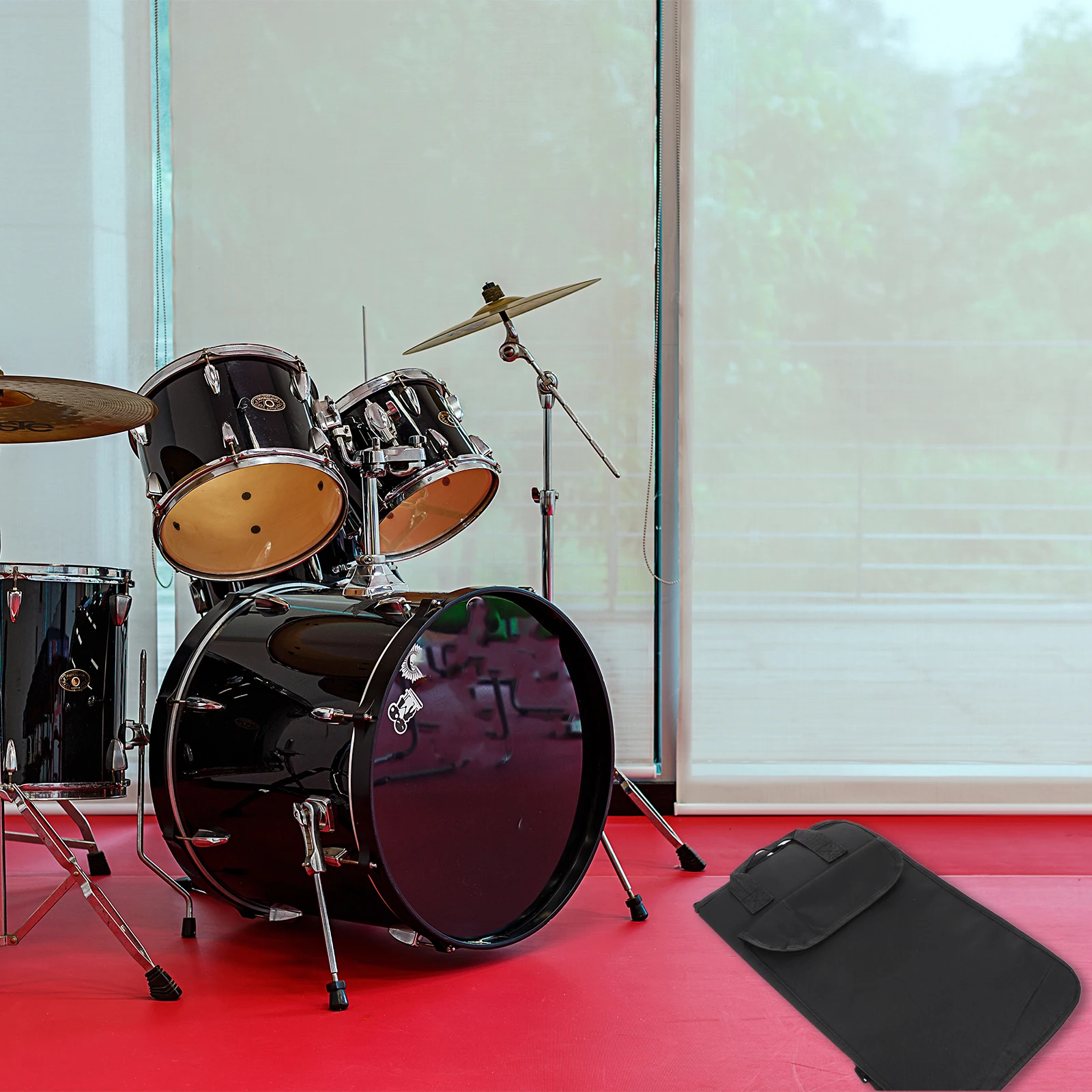 

Drumstick Bag Durable Oxford Cloth Portable Drum Stick Storage Container Practice Black Ebony Style