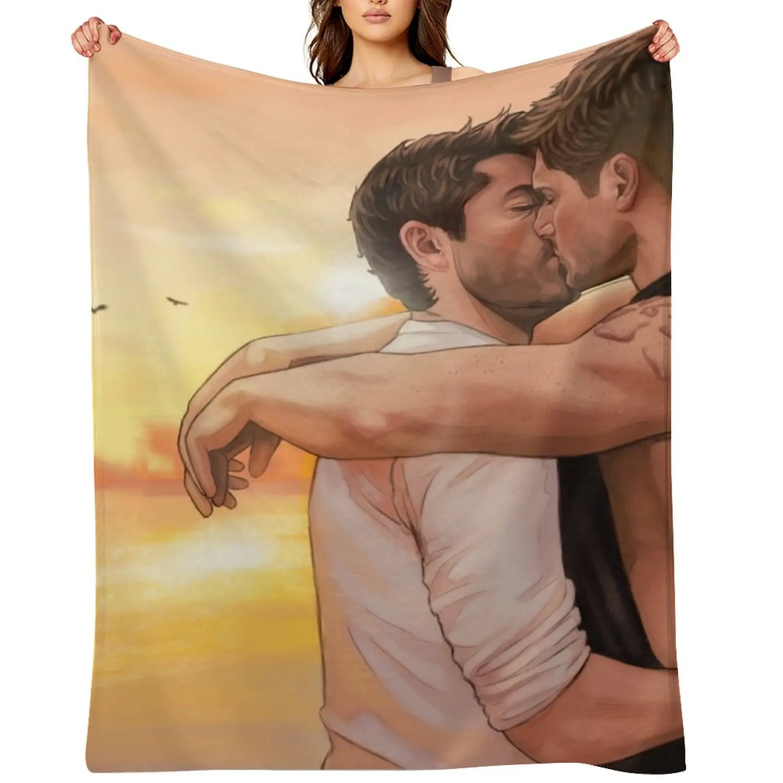 

Sunset Kiss 2021 Throw Blanket Heavy Beautifuls Sofa Quilt Plush Blankets