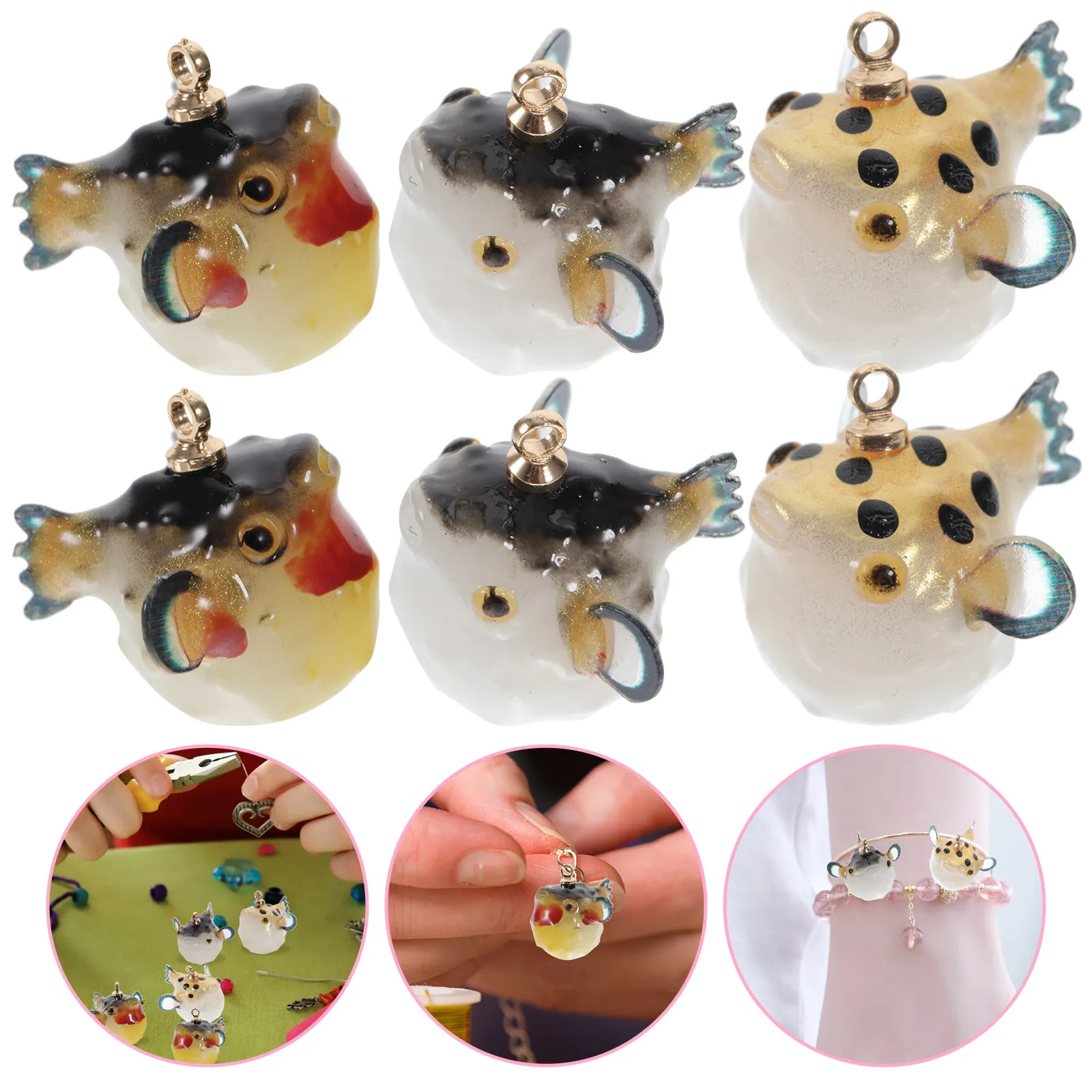 

12Pcs Simulation Puffer Charms Resin DIY Jewelry Making Charms Craft Projects Pendant for Necklace Bracelet Anklet