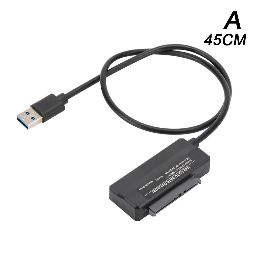 SATA para USB 3.0 cabo adaptador, conversor de disco rígido, suporte UASP, 12V adaptador de energia, 3.5 ", 2.5", SSD, HDD, SATA III