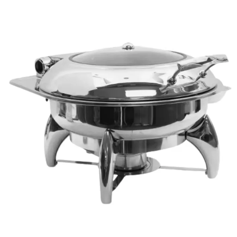 Chafing Dish with Stylish Stand Buffet Food Warmer Pot Dinner Table Serving Dishes Set of Four Wedding Hotel Catering Service