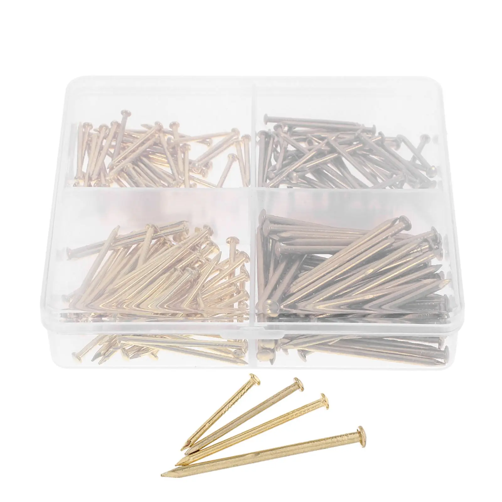 

200Pcs Nails Set Hardware Tool Box Wall Mount Pegboard Hooks Golden Picture Frame Hanging Accessories Steel Durability