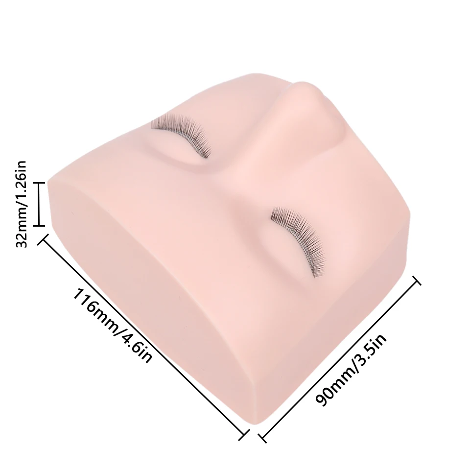 Tête de Mannequin en Silicone avec 3 Couches pour Extensions de Cils, Fournitures de Modèles Cosmétiques