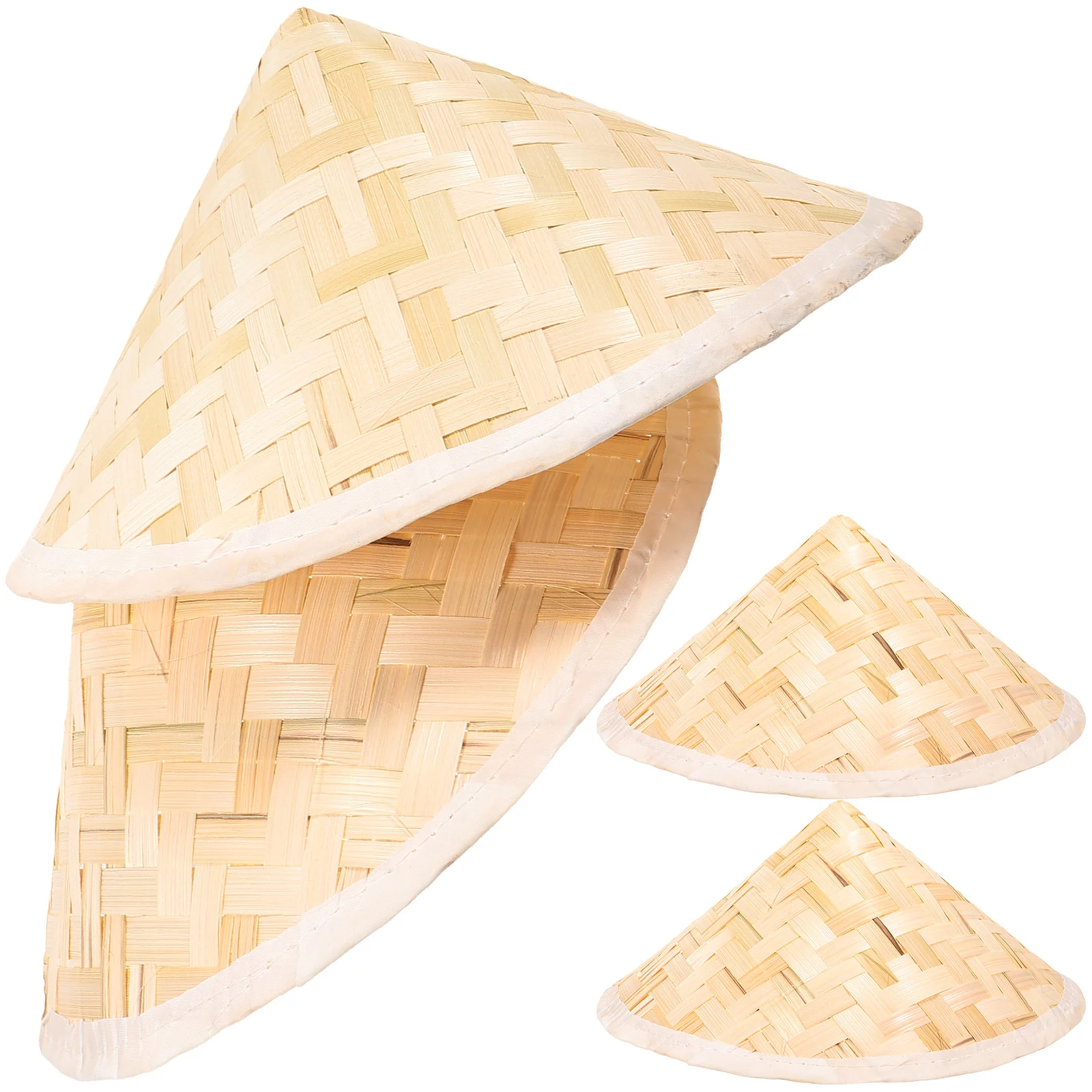 4 Pcs Rice Farmer Hat Bamboo Sun Visor Hats for Men Conical Decorate Child Straw