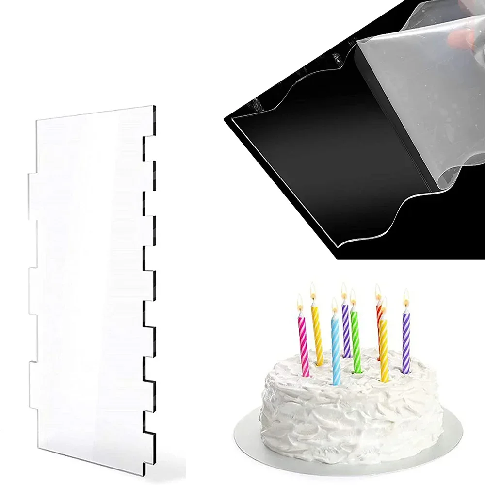 Transparent Cake Cream Scraper Cake Making Scraper Rectangular Acrylic Cake Baking Tool Cake Decorating Tools Kitchen Tools