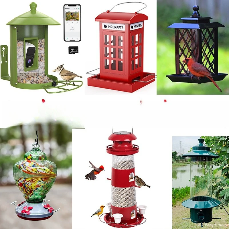 Mangeoire pour oiseaux intelligente avec caméra, jardin extérieur, cour, identification haute définition, mangeoire pour colibri avec objectif