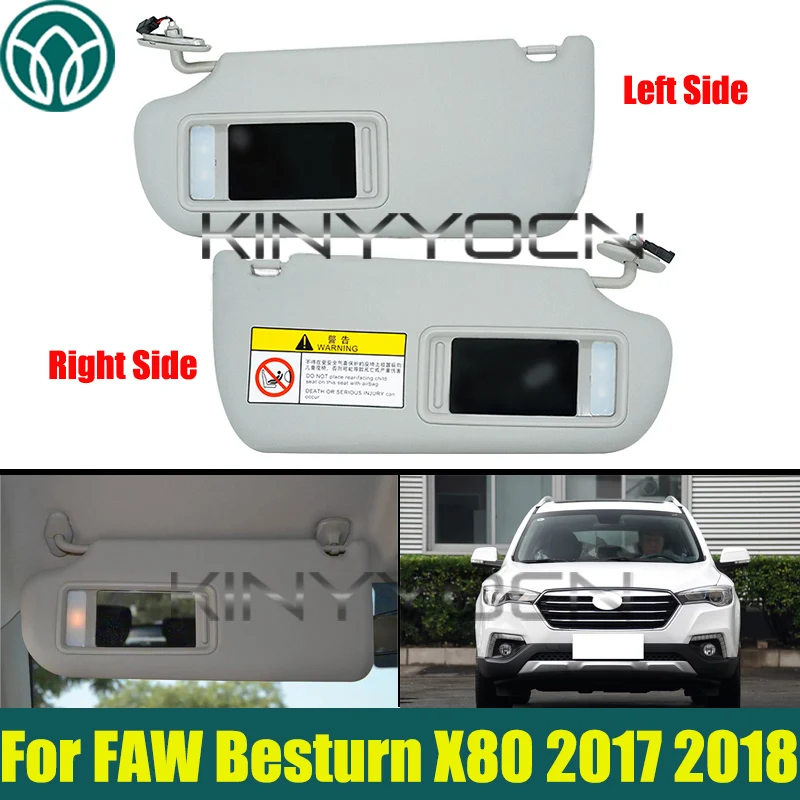 

Серый автомобильный солнцезащитный козырек для FAW Besturn X80 2017 2018, боковой солнцезащитный козырек с зеркалом и подсветкой