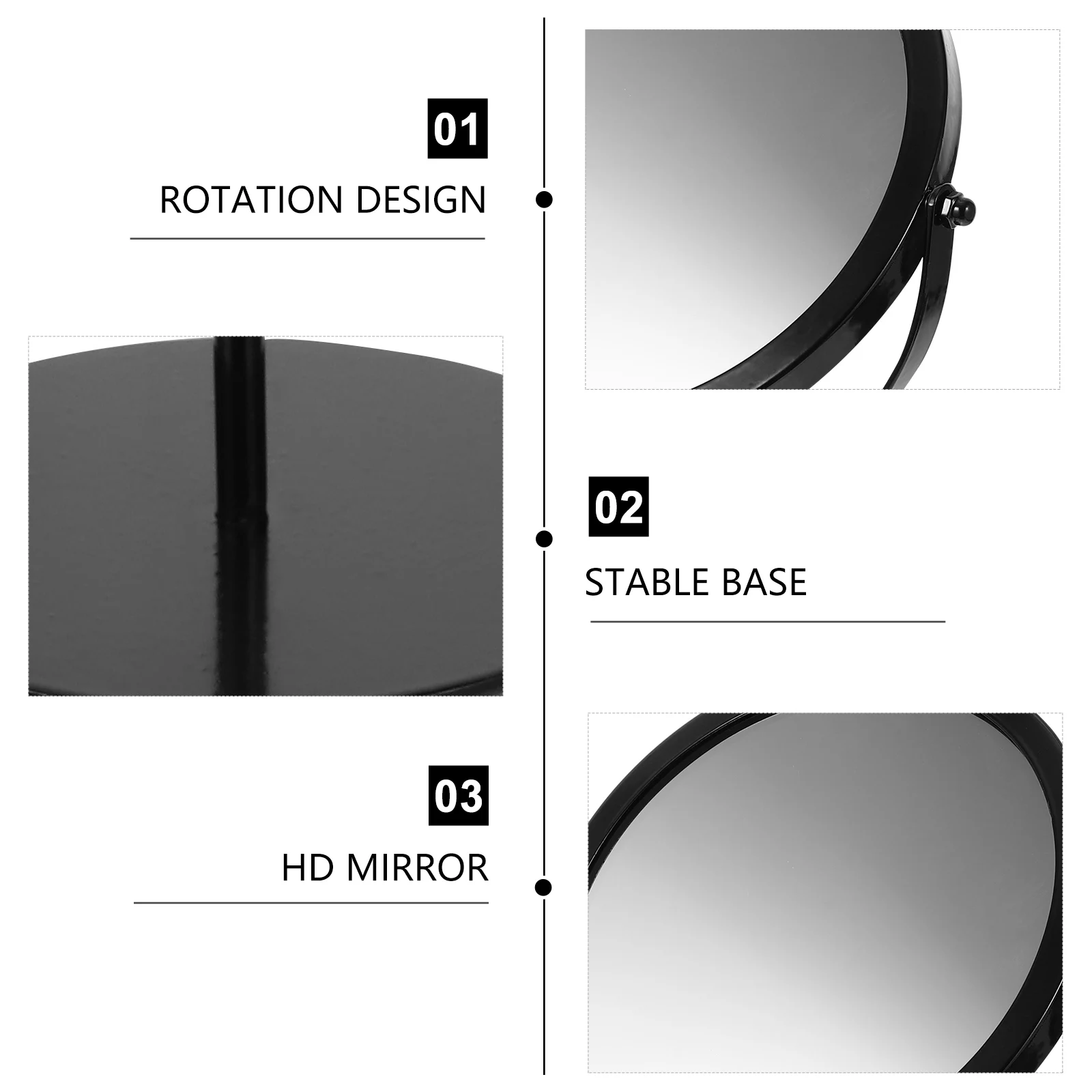 

Rotating Metal Makeup Mirror HighDefinition Desktop Vanity Dressing Table Clear NoDistortion Practical Convenient Bedroom