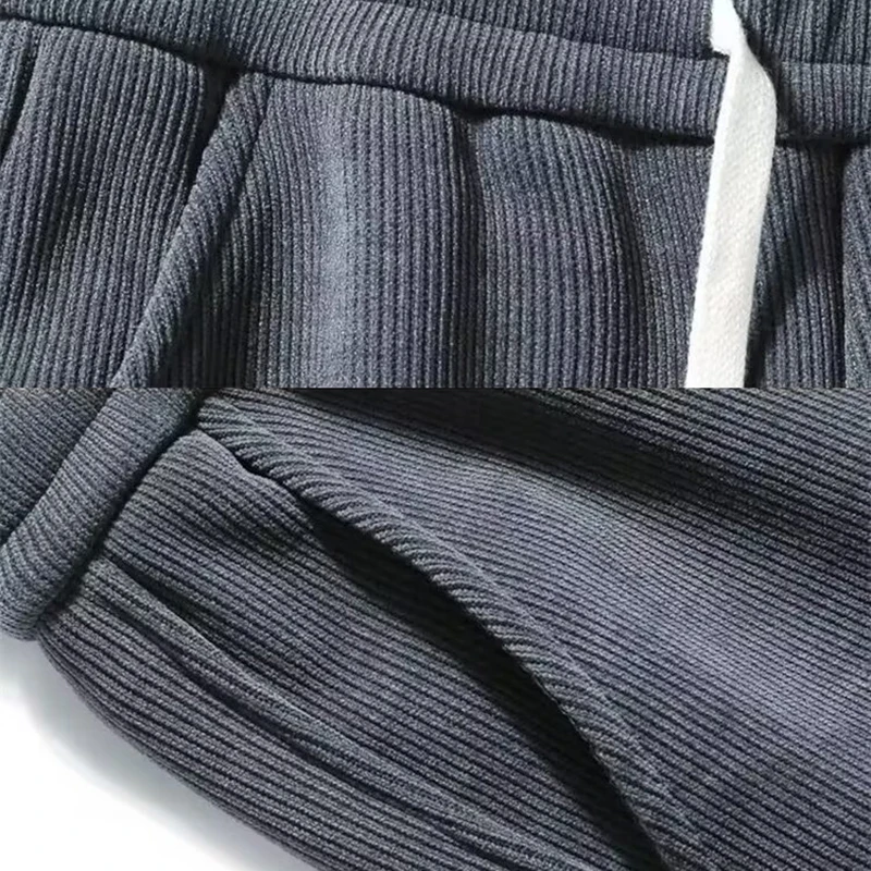 الرجال التكنولوجيا الصوف التطريز Sweatpants فضفاض سروال قصير بنطال رياضي الذكور الخريف عادية سراويلي حريمي فضفاض الرياضة الحرارية بنطلون