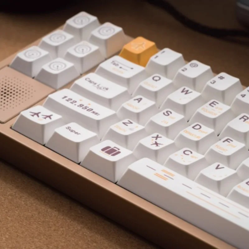 Imagem -04 - Plano de Voo-pbt Sublimação Keycaps Retro Quente Branco Personalizado mx Cross Switch Teclado Mecânico Presentes