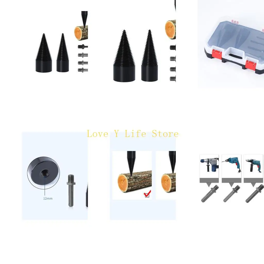 

L74C 6pcs/set Firewood Log Splitter Drill Bit Splitter Drill Bits Firewood
