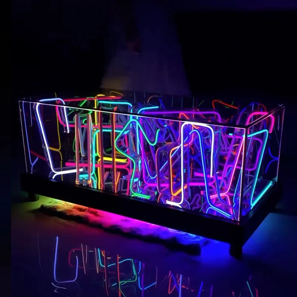LiqVis Compact Easy to Move Custom Logo Lighted Table with Color Changing Effects Led Neon Light DJ Booth for Club Party Shows