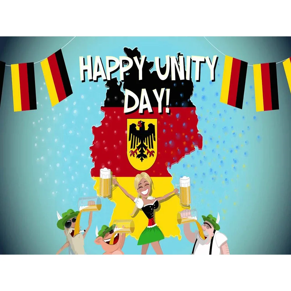 Bannière 3x5 pieds du jour de l'union heureuse, drapeau allemand pour la décoration sportive à la maison