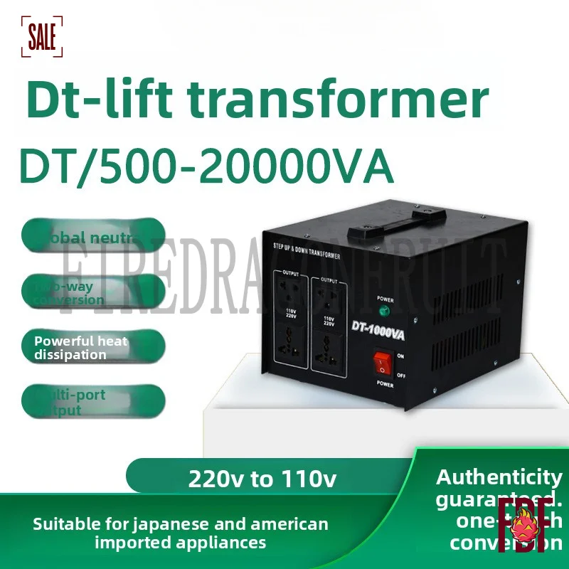 

DT Series VoltageConverterTransformer 110V to 220V 220V to 110V 2000W Power Step Up Down International Travel Appliances