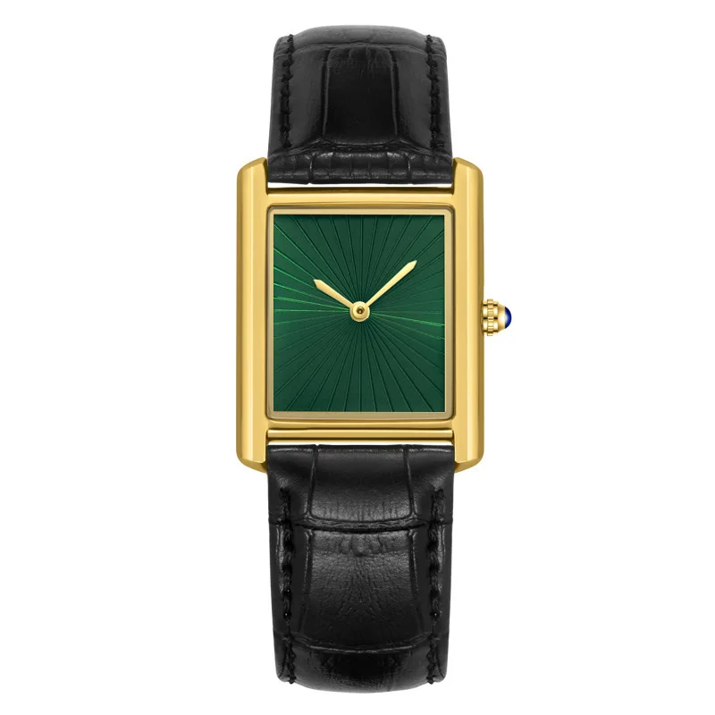 New Classic Square Watch for Men Women Simple Two-Hand Design Fashion Leather Strap Waterproof Quartz Wristwatches Gifts Reloj