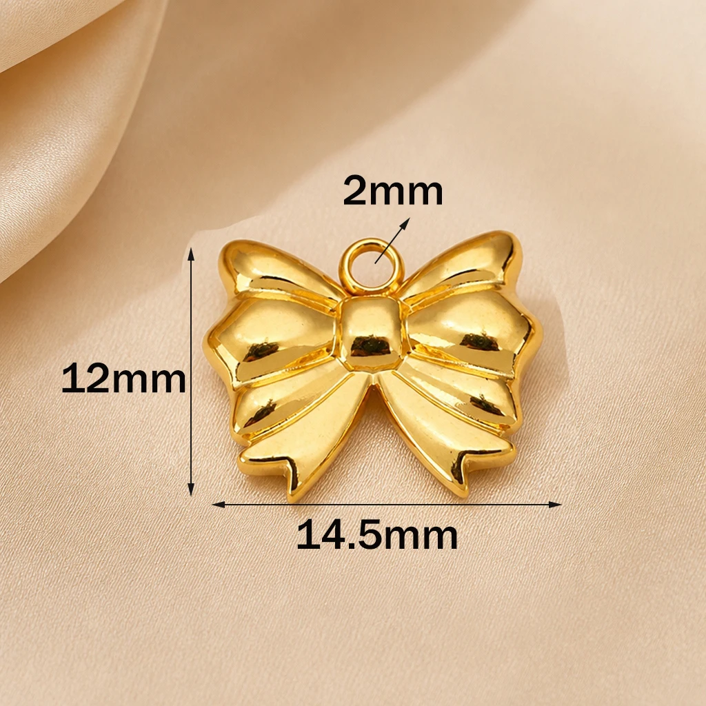 5 Stück Goldene Edelstahl-Schleifenanhänger, Schleifenverbinder-Anhänger für DIY-Ohrringe, Armbänder, Halsketten, Schlüsselanhänger, Schmuckherstellung – Detail 5