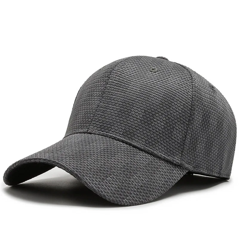 Outdoor Leisure Sun Hat Men\'s Plaid Elastic with Adjustable Baseball Cap Sunscreen Duck Tongue Cap Fashion Rebound Cap