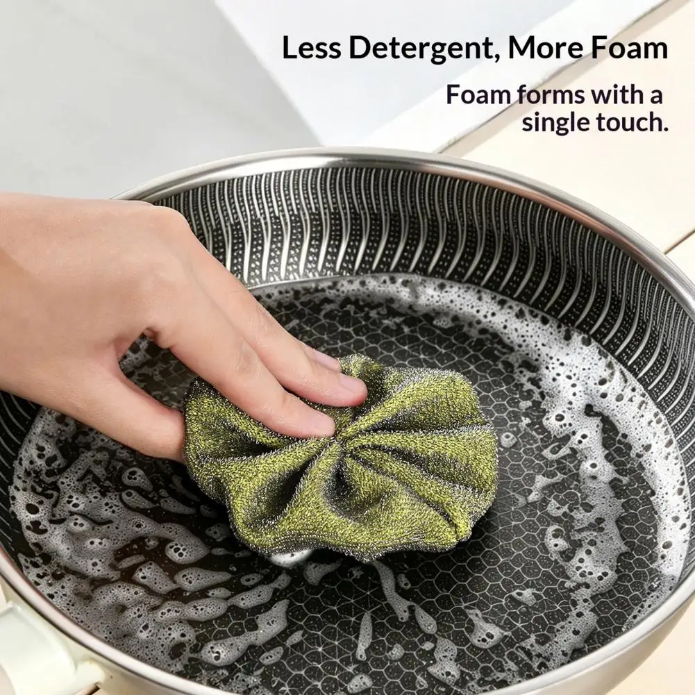 Cloth 3pcs Steel Wool Scrubber Pads Wire Dishwashing Rags Heavy-duty Scrubbers for Kitchen Bathroom Grill Surfaces Cloth