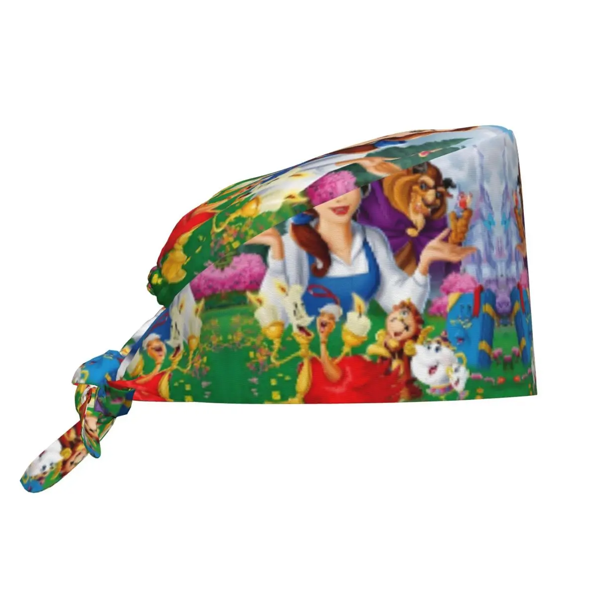 

Custom Beauty And The Beast Animes Scrub Hat Surgical Scrub Caps Unisex Nursing Hair Hats Work Scrubs Hat for Hospital Pharmacy