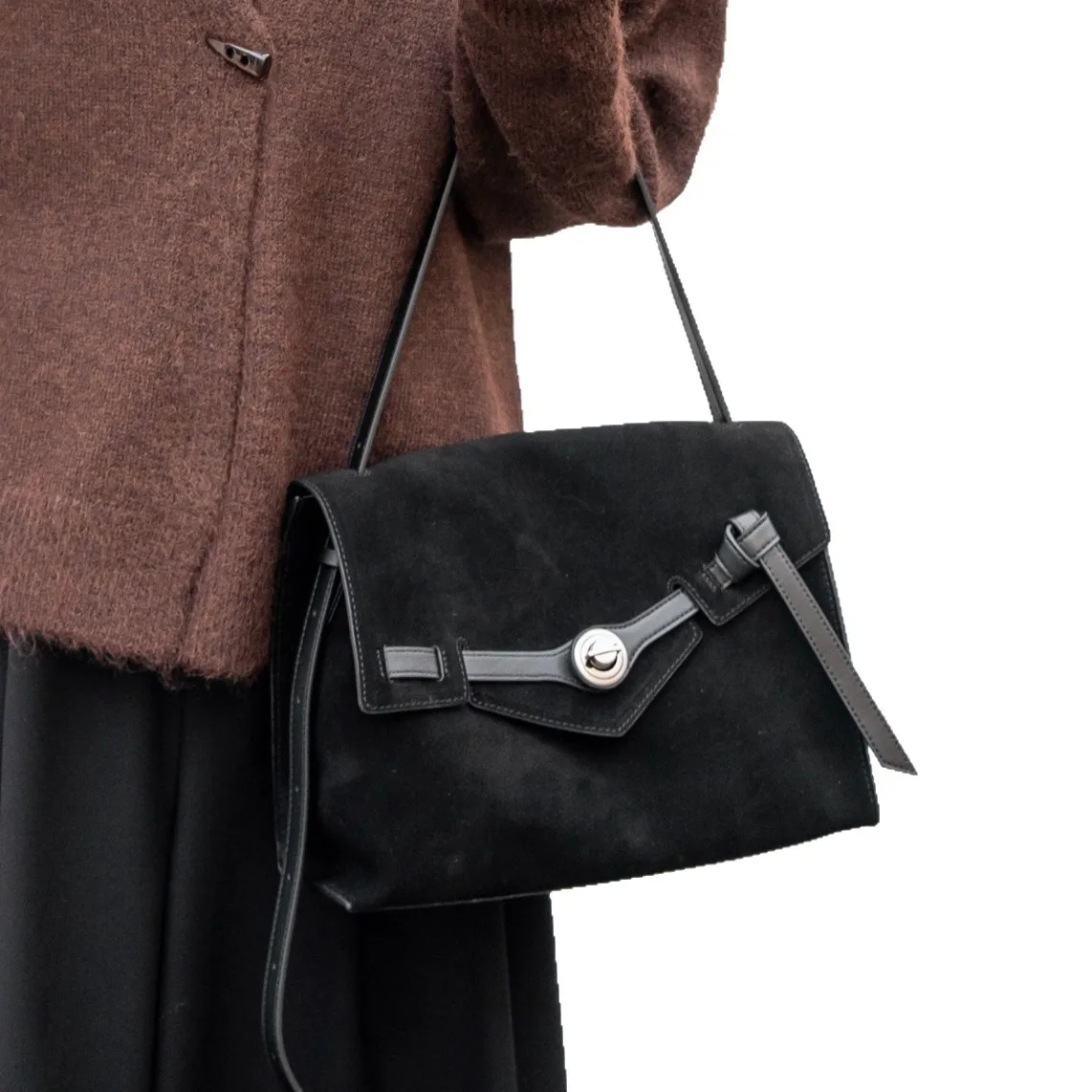 2026 موضة جديدة غير رسمية متعددة الاستخدامات حقيبة ساعي الراقية حقيبة كتف جلدية نسائية حقيبة تحت الإبط العصرية #5