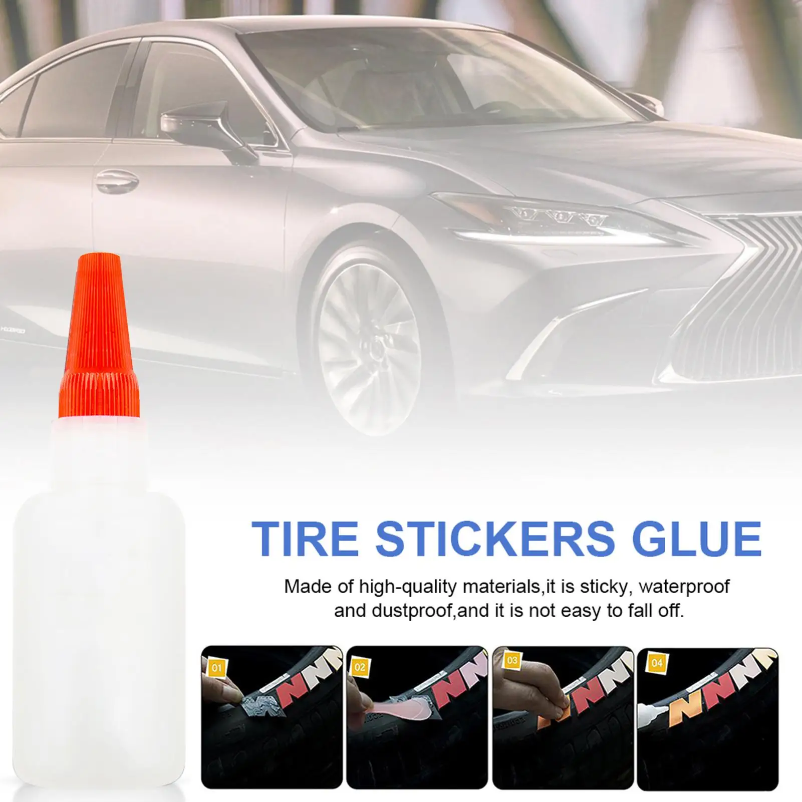 40ml rubber Tire 3D Letter Sticker Glue Special Waterproof Tire Sticker Adhesive Car Tire Letter Sticker Glue