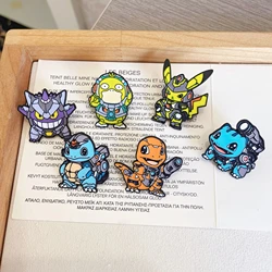 6pcs Set Anime Pokemon Enamel Pins - Pikachu Squirtle Gengar Funny Cosplay Brooches Cartoon Badges Lapel Pin Collection for Fans