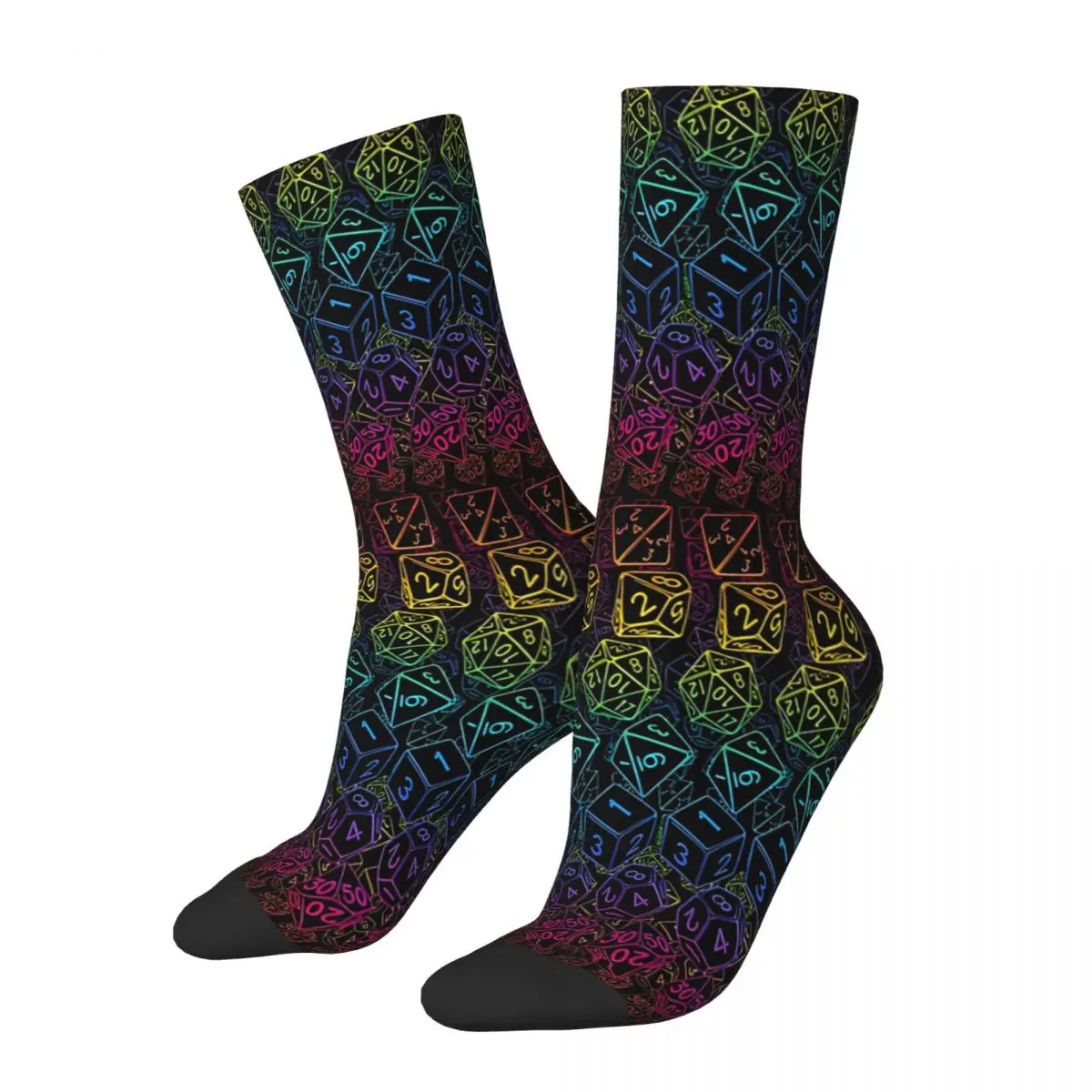 Rabinbow Vintage D20 Dice Socks Male Mens Women Winter Stockings Hip Hop